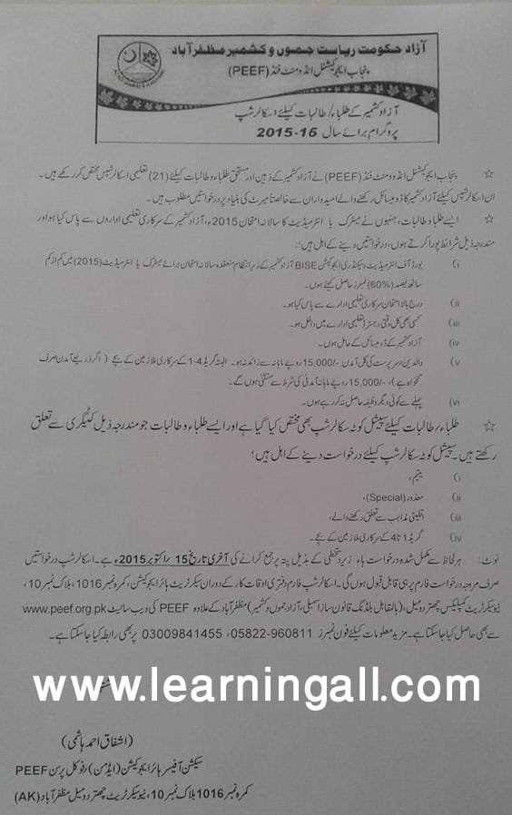 peef scholarships