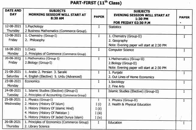 BISE-DG-Khan-11th-Class-Date-Sheet-2024