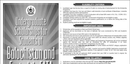 HEC Balochistan and Fata Scholarship 2024