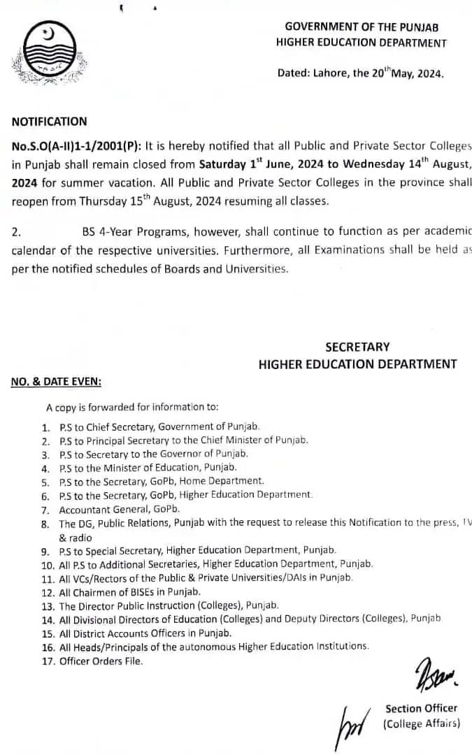 Summer Vacation Colleges 2024